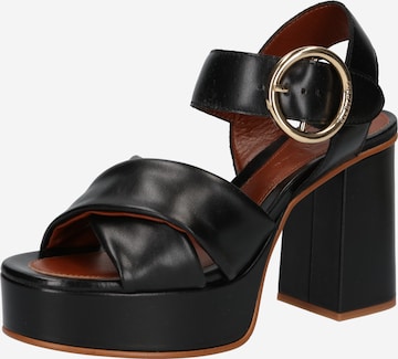 See by Chloé - Sandália 'Lyna' em preto: frente