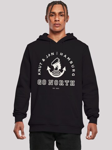 Sweat-shirt 'Go North Logo' F4NT4STIC en noir : devant