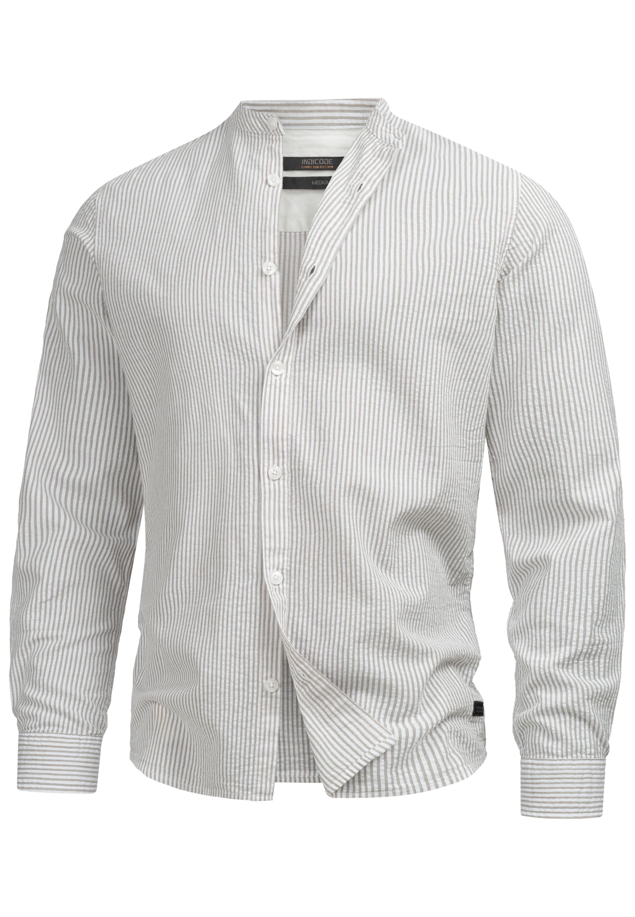 INDICODE JEANS Button Up Shirt 'Cari' in Grey: front