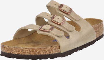 BIRKENSTOCK - Sapato aberto 'Florida' em castanho: frente
