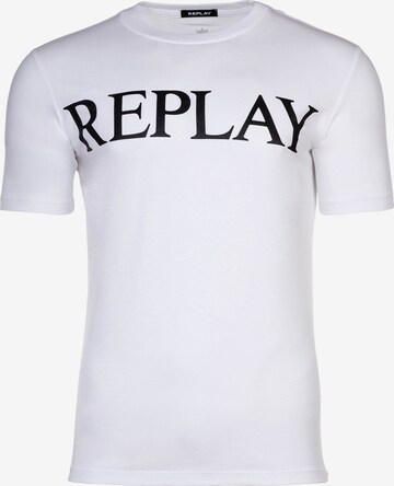 REPLAY T-shirt i vit: framsida