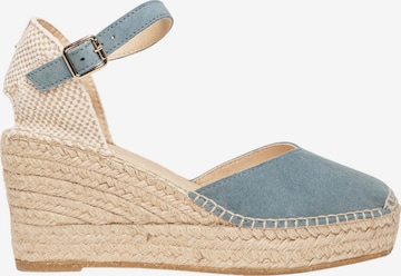 Alhamas Sandaal 'Alpargata Cuña 8 cm' in Blauw: voorkant