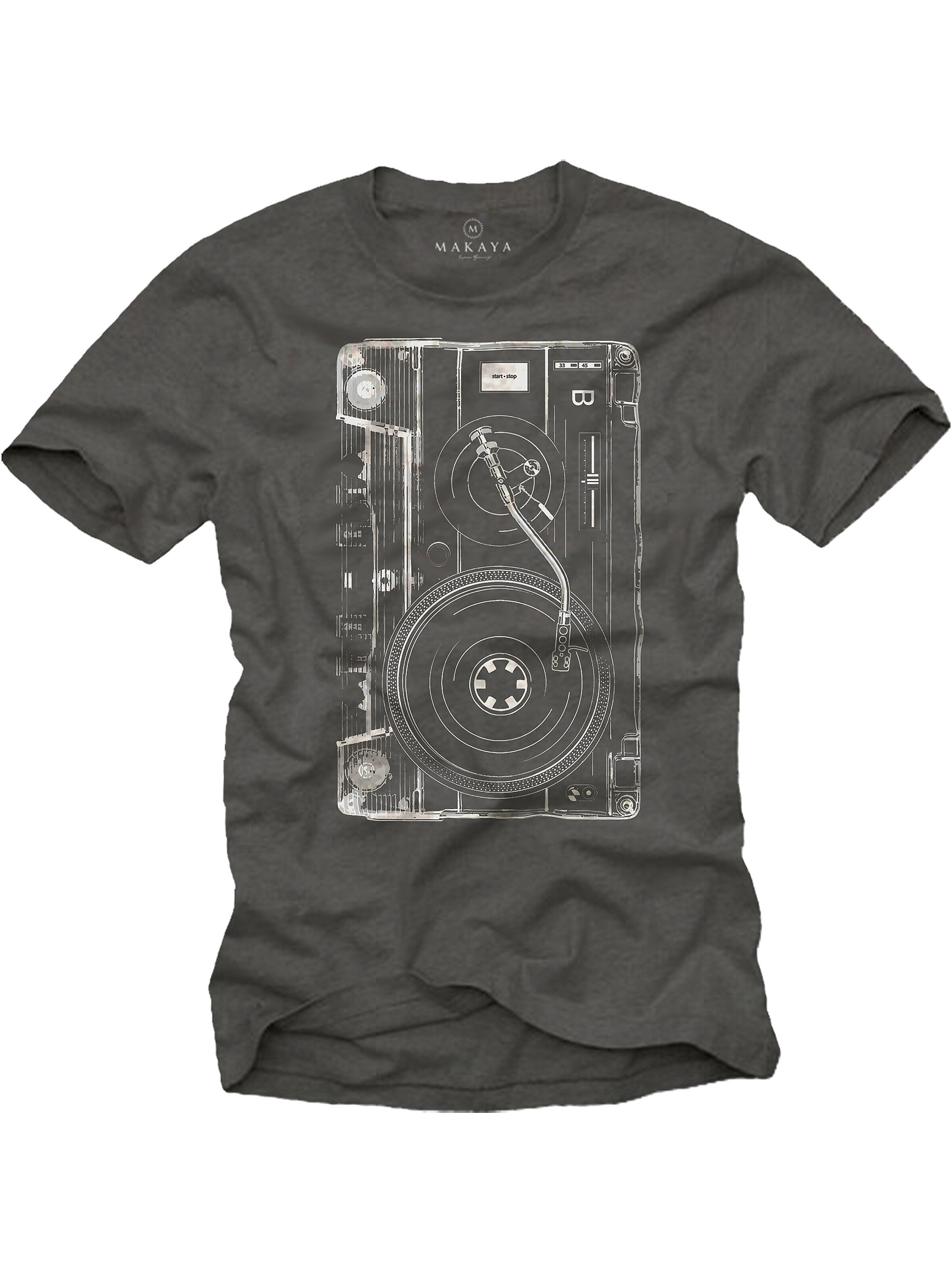 MAKAYA Shirt 'Tape B Side' in Grey: front