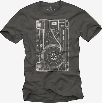MAKAYA Shirt 'Tape B Side' in Grey: front