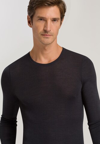 Hanro Shirt 'Woolen Silk' in Black