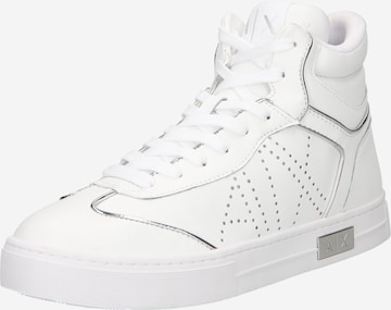 ARMANI EXCHANGE Hög sneaker i vit: framsida