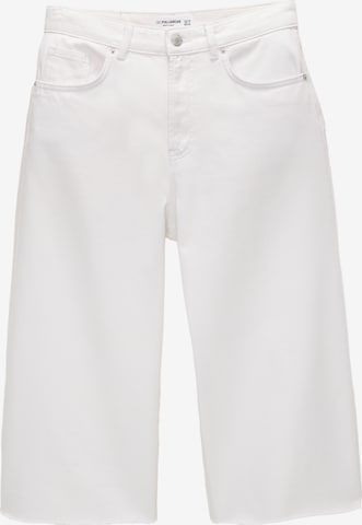 Pull&Bear Loosefit Jeans in Wit: voorkant