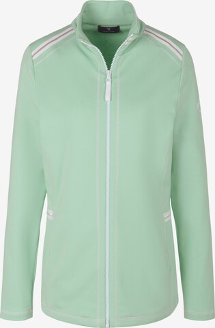 Peter Hahn Athletic Zip-Up Hoodie in Green: front