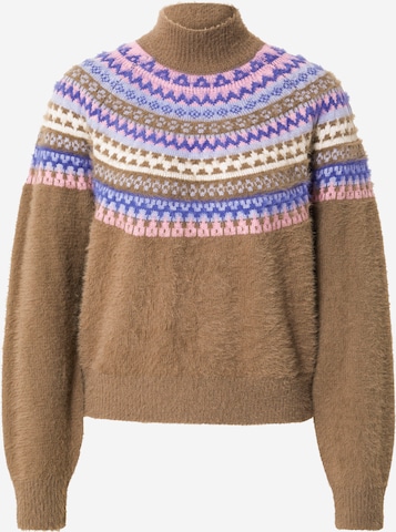 PIECES Sweater 'Feana' in Brown: front