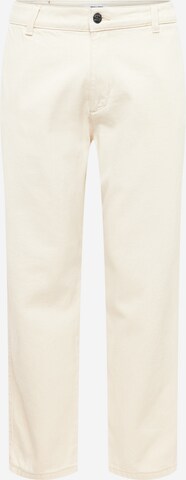 Coupe slim Pantalon chino 'AVI' Only & Sons en beige : devant