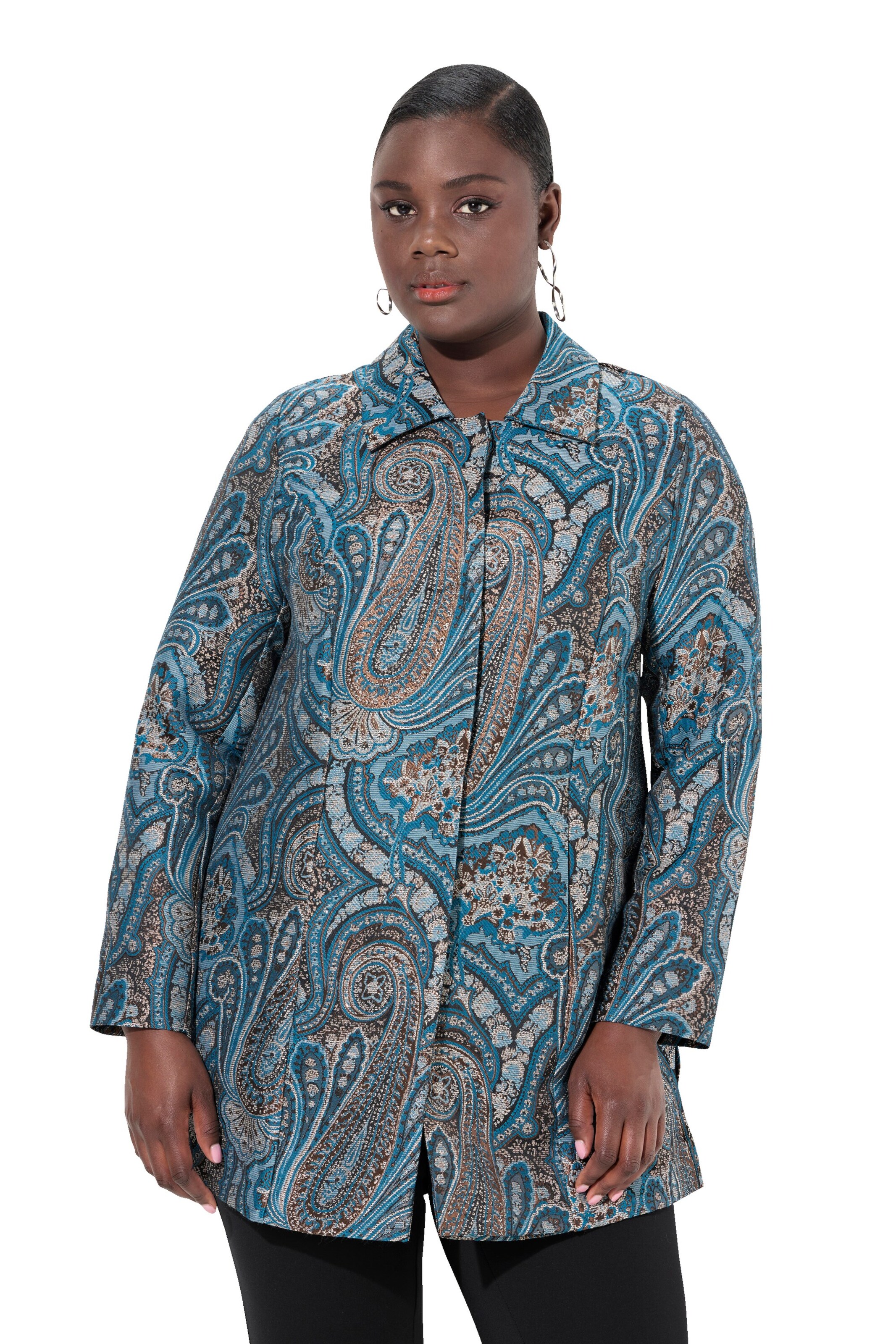 Ulla Popken Tussenjas in Blauw: voorkant