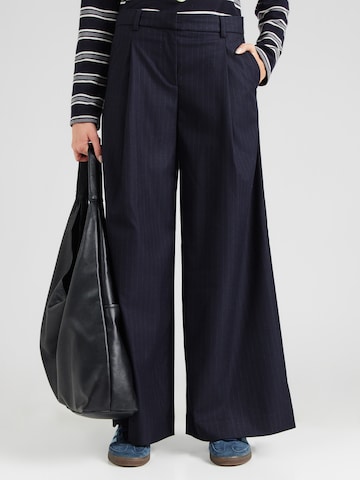 WEEKDAY Zvonové kalhoty Kalhoty se sklady v pase 'Ivan' – modrá: přední strana