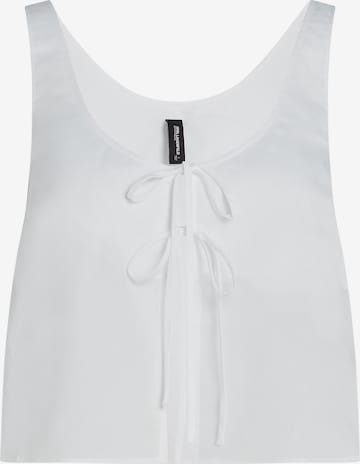 balts Karl Lagerfeld Bezvīļu Blūze: no priekšpuses