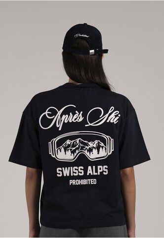 Prohibited - Camisa 'Après Ski' em azul: atrás