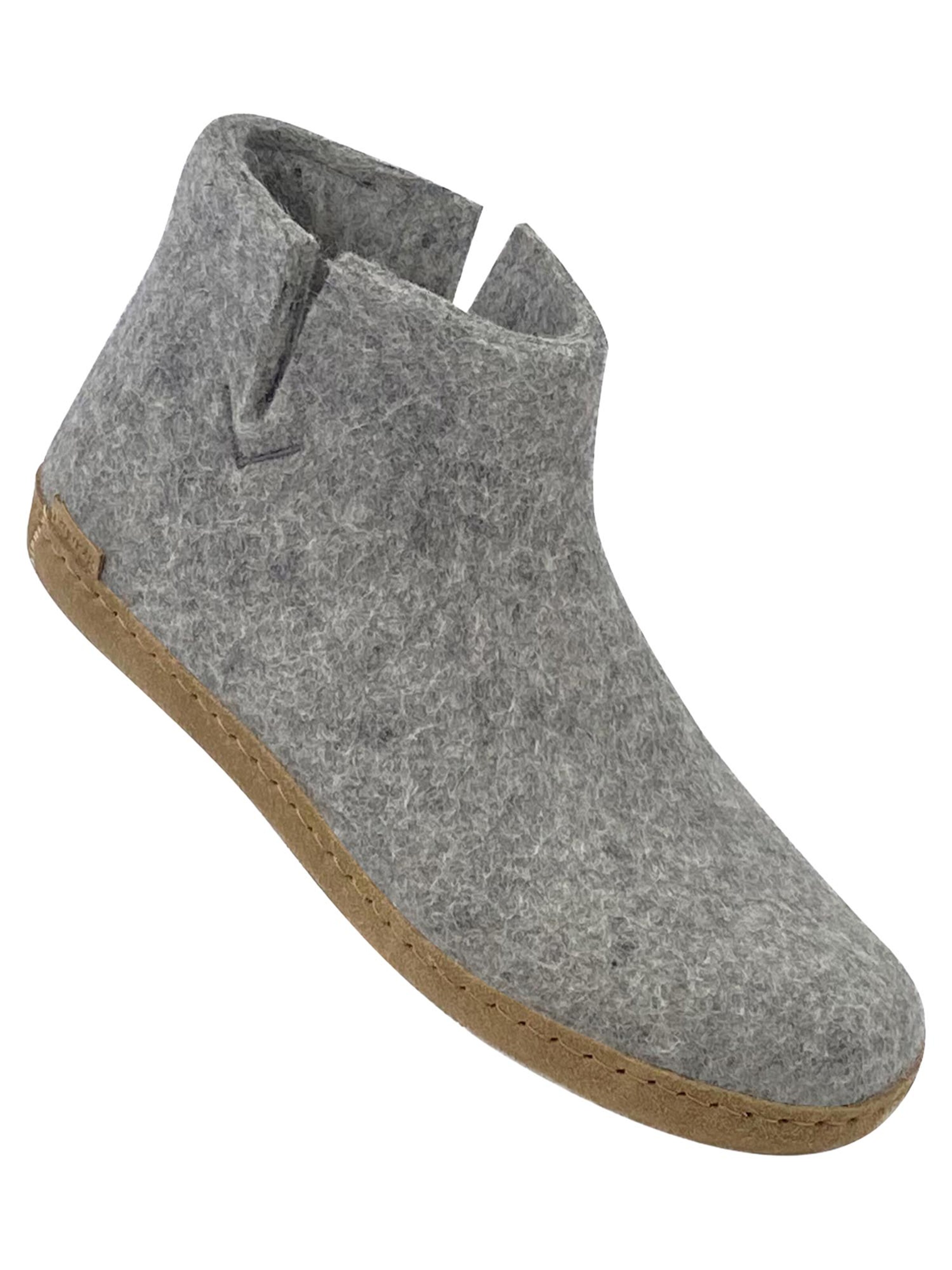 Glerups Slipper 'Ledersohle' in Grey