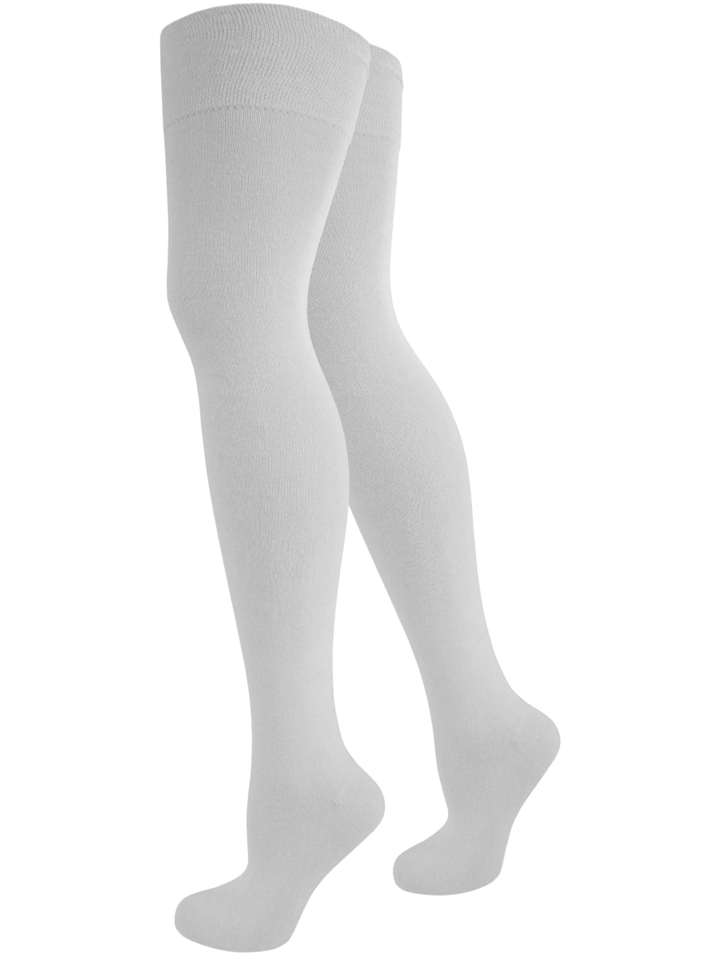 Chaussettes montantes normani en blanc : devant