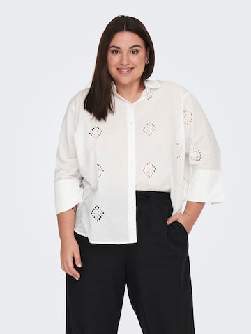 ONLY Carmakoma Blouse in Wit: voorkant