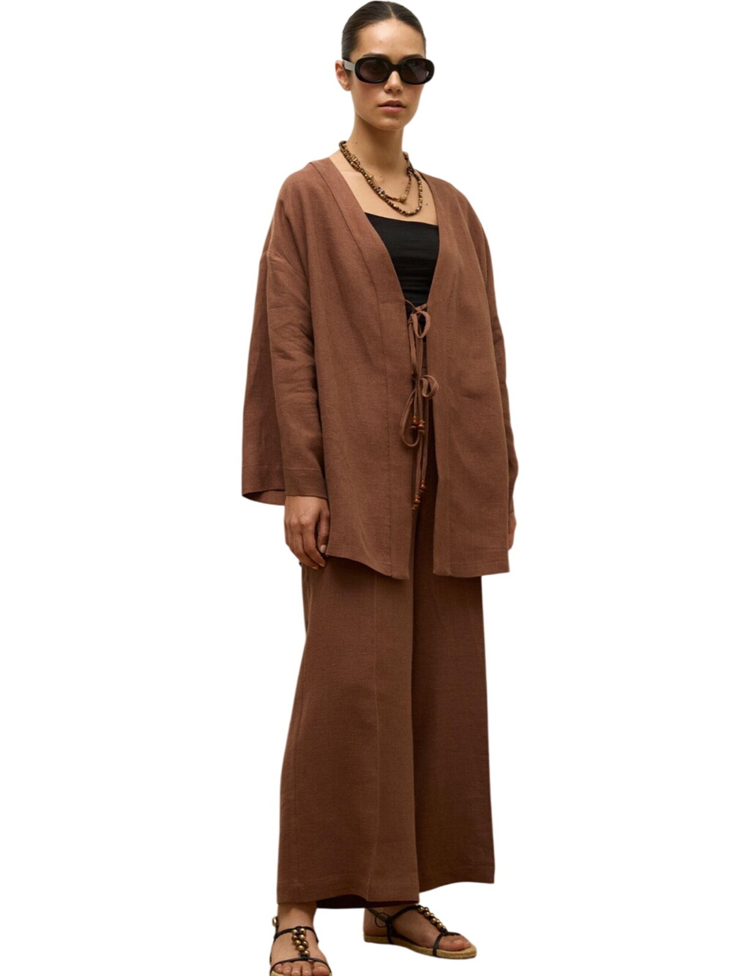 MANUKA Wide Leg Hose‌‌‌‌‌‌ in Braun