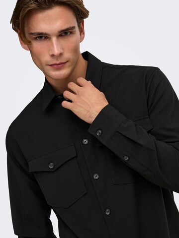 Only & Sons - Ajuste regular Camisa 'VENUS' en negro