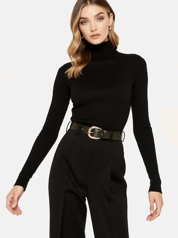 PANTHEROAR Tričko 'High Neck Long Sleeve Top' – černá