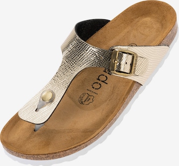 Palado T-Bar Sandals 'Kos' in Gold: front