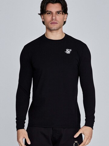 SikSilk Shirt 'Essentials Long Sleeve T-Shirt'‌‌‌ in Schwarz