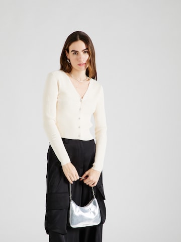 Cardigan 'HOLLY KARISPUFF' VERO MODA en beige : devant