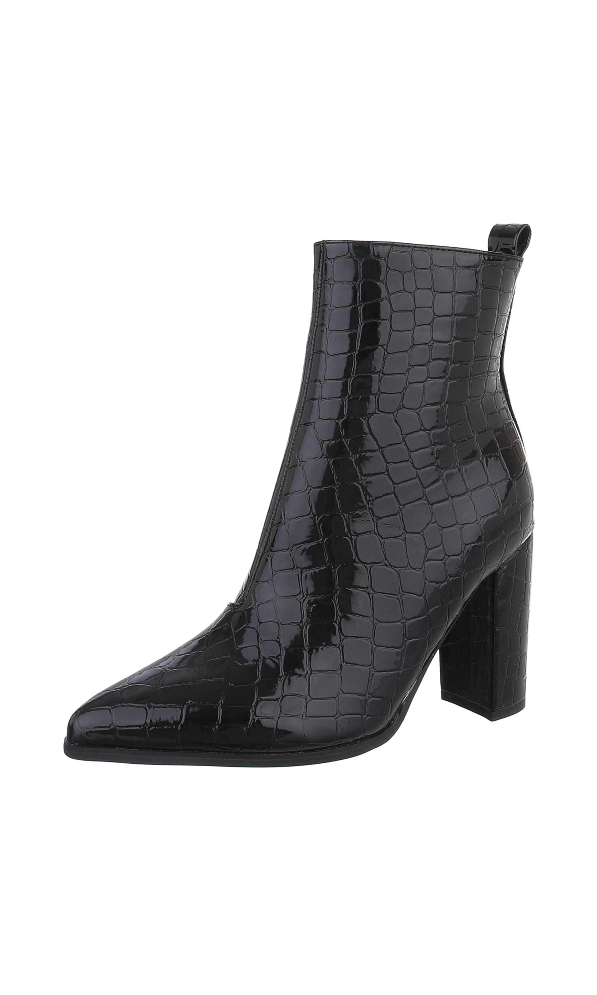 Ital-Design Stiefelette in Schwarz: Vorderseite