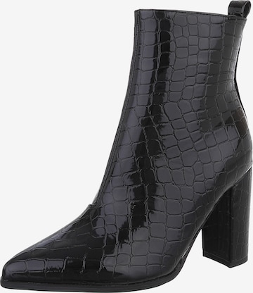 Ital-Design Stiefelette in Schwarz: Vorderseite