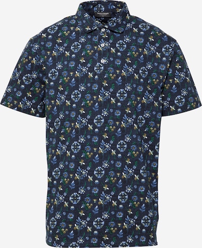 Bruun & Stengade T-Shirt en bleu-gris / bleu foncé / marron / vert / blanc, Vue avec produit