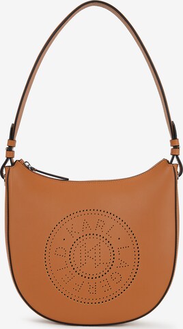 Karl Lagerfeld Schultertasche 'K/Circle Moon' in Braun: predná strana