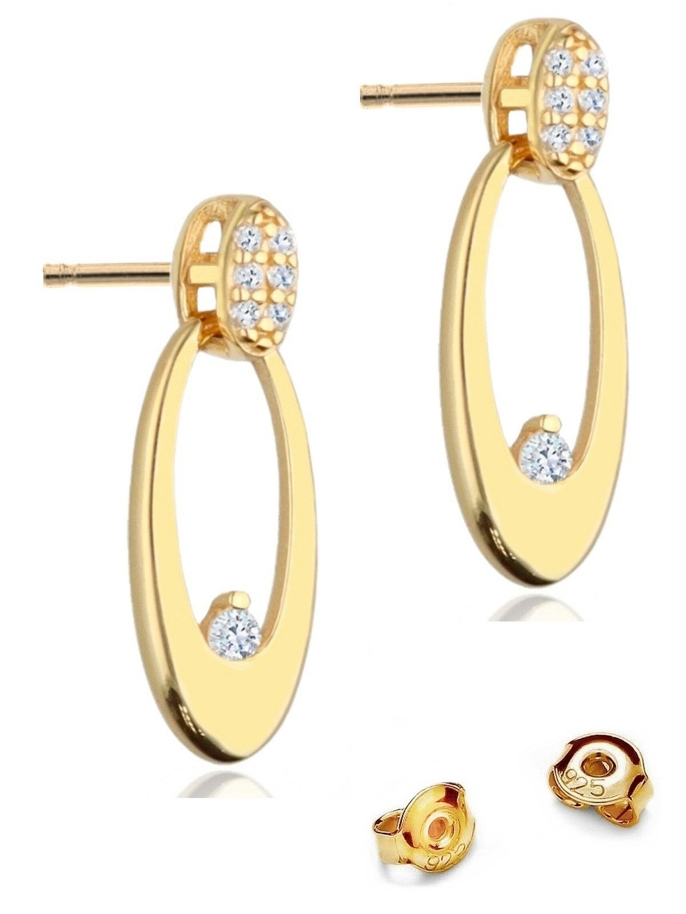 Goldene Hufeisen Earrings 'Oval' in Gold: front