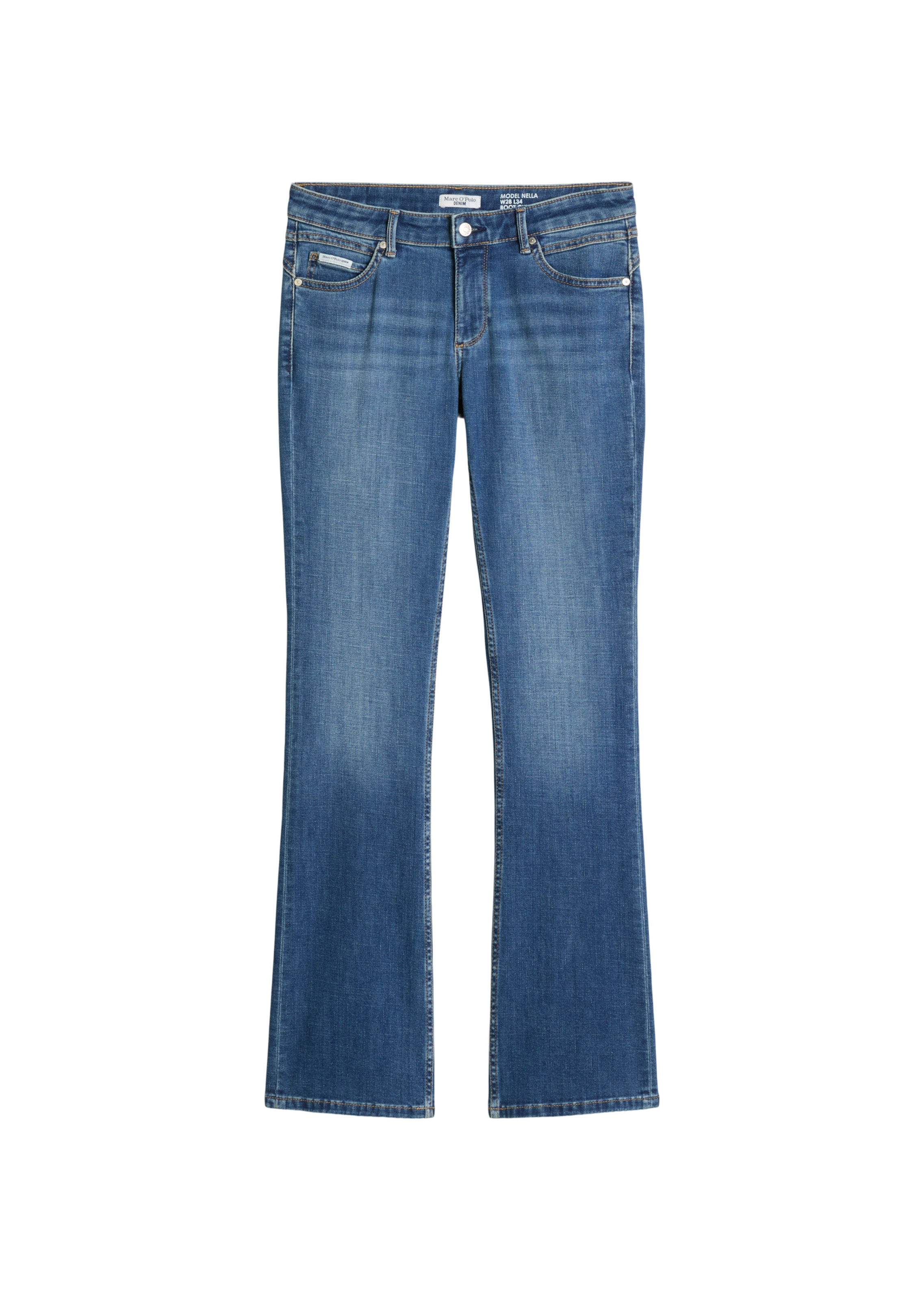 Marc O'Polo DENIM Bootcut Jeans 'Nella' in Blauw: voorkant