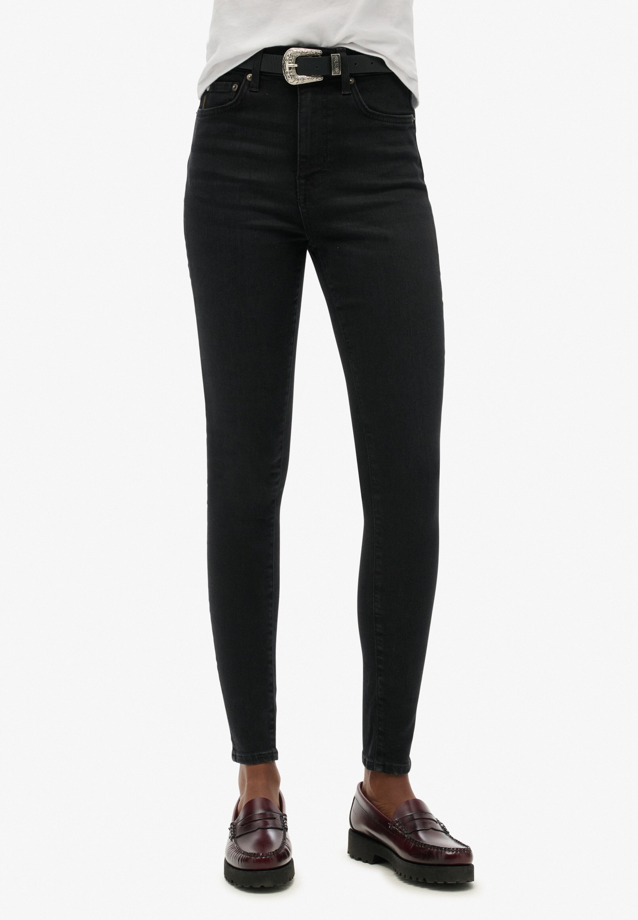 Superdry Skinny Jeans in Zwart: voorkant