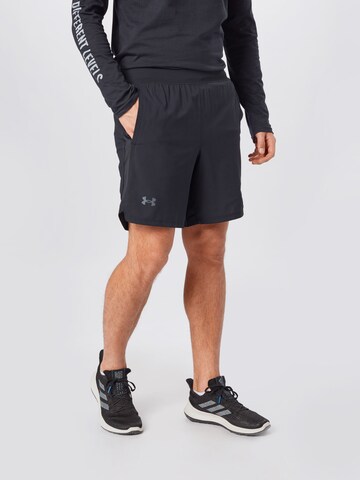 UNDER ARMOUR Normální Sportovní kalhoty 'Launch' – černá: přední strana