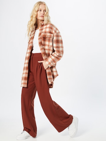 ABOUT YOU Limited Wide leg Pleat-Front Pants 'Loana' in Brown