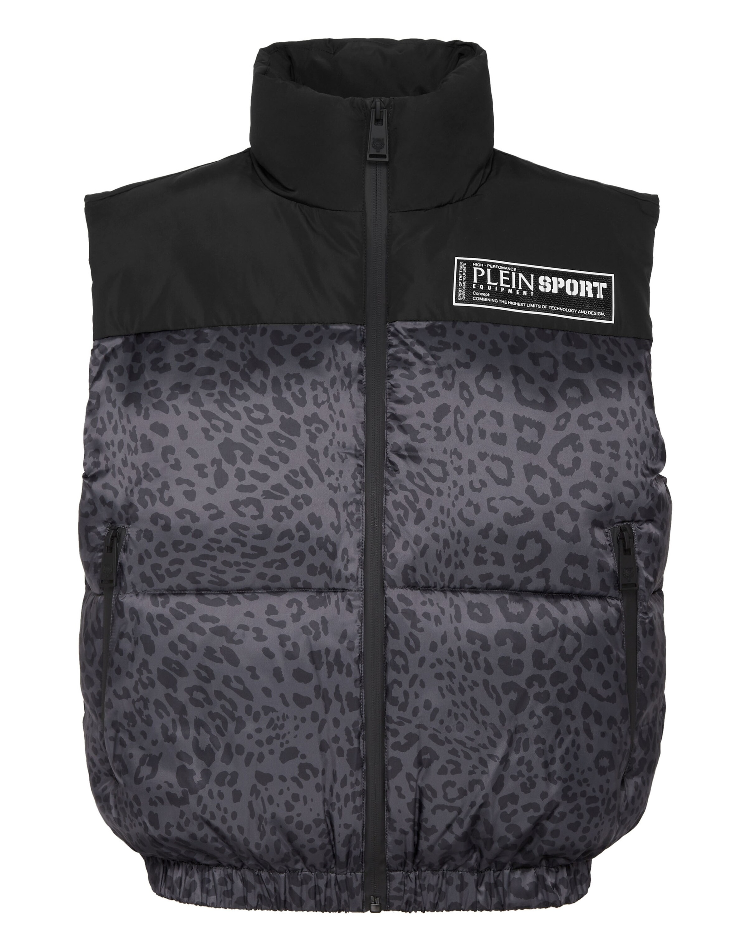 Gilet 'Leopard' di Plein Sport in nero: frontale