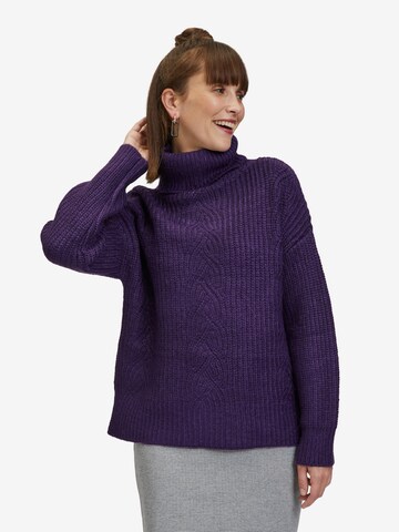 Cartoon Sweater in Purple: front
