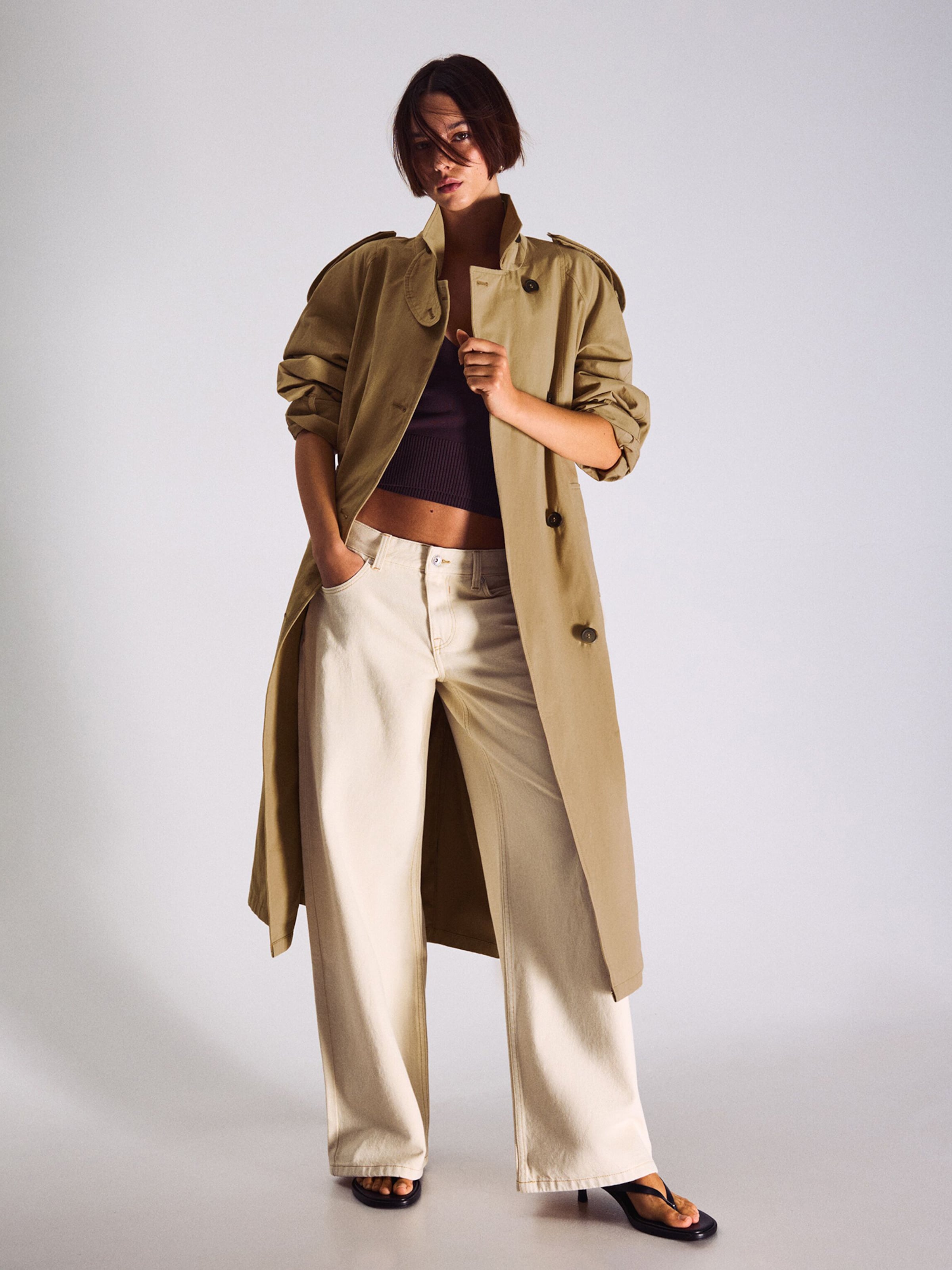 ◎BershkaオーバーサイズコートUSALキャメル ZARA ザラ】ウール混 