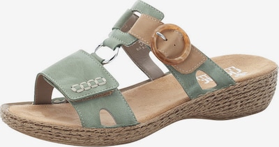RIEKER Pantoletter i sand / mint, Produktvisning