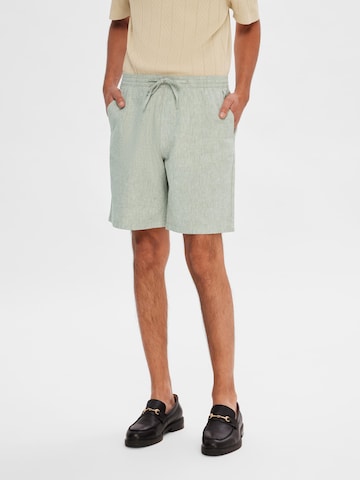 SELECTED HOMME - Loosefit Pantalón 'SILAS' en verde: frente