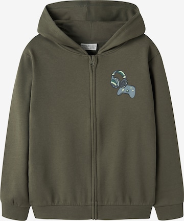 NAME IT Zip-Up Hoodie 'NKMVOLTINUS' in Green: front