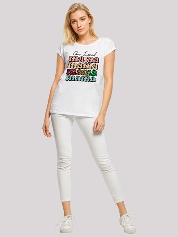 T-shirt 'Mothers Day Mama Typography Leopard Print Pastel' F4NT4STIC en blanc