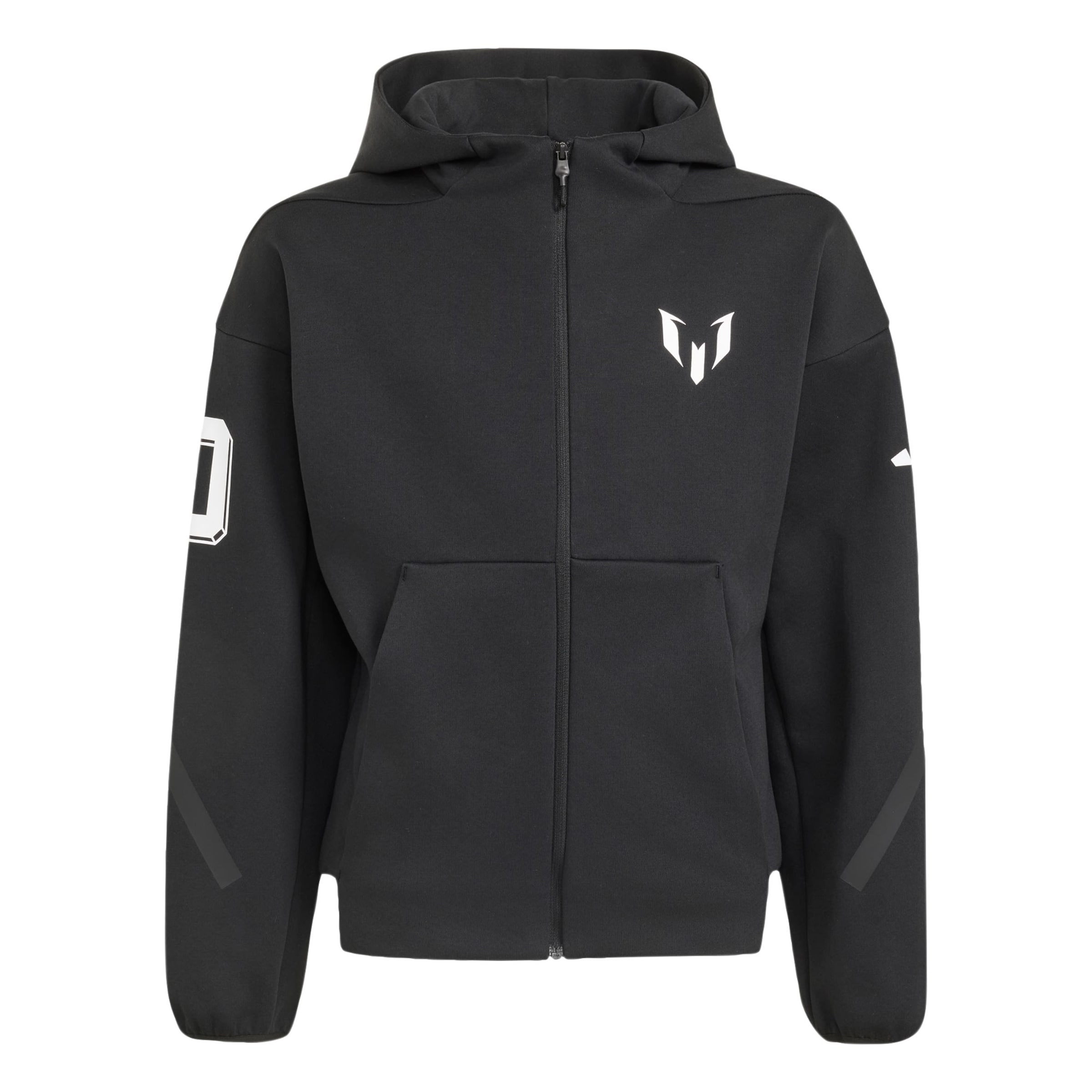 ADIDAS PERFORMANCE - Sudadera con cremallera deportiva 'Messi ZNE' en negro: frente