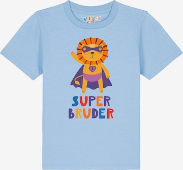 T-Shirt 'Löwe Superbruder' watabout.kids en bleu : devant