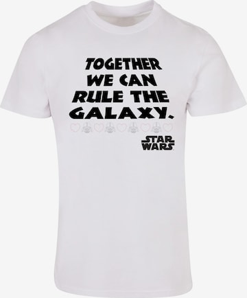 ABSOLUTE CULT Shirt 'Star Wars - Together We Can Rule the Galaxy' in Wit: voorkant