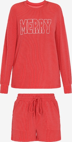 sarkans swirly Pidžama: no priekšpuses