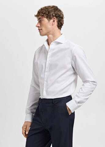 MANGO MAN Slim fit Business Shirt 'Travel' in White