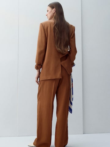 MANGO Wide leg Trousers with creases 'MINESOTA' in Red