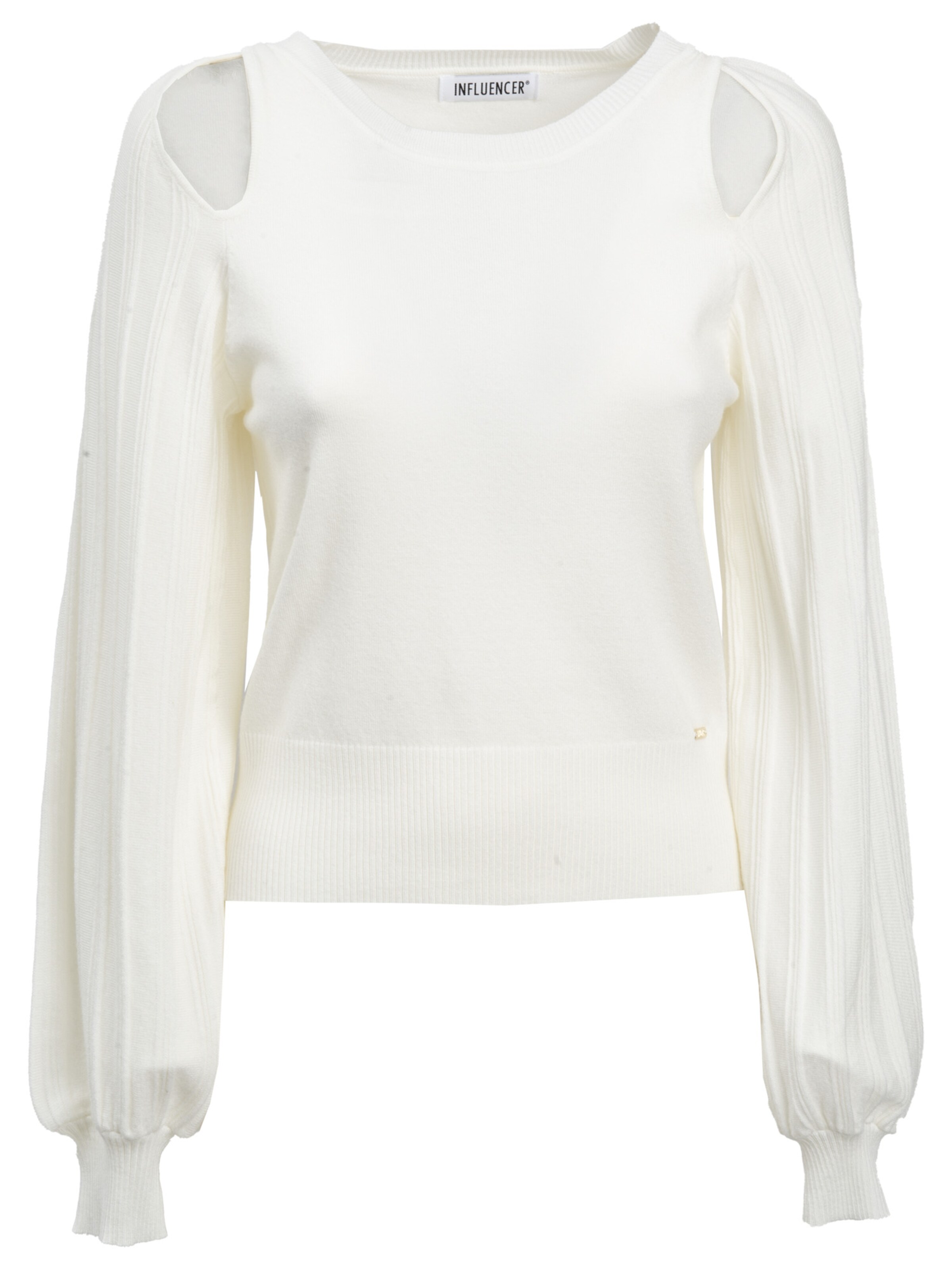 Influencer Sweater in White: front